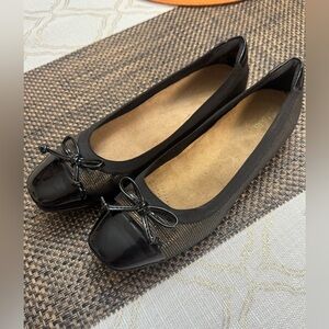 Clarks Black Mesh Ballet Flats